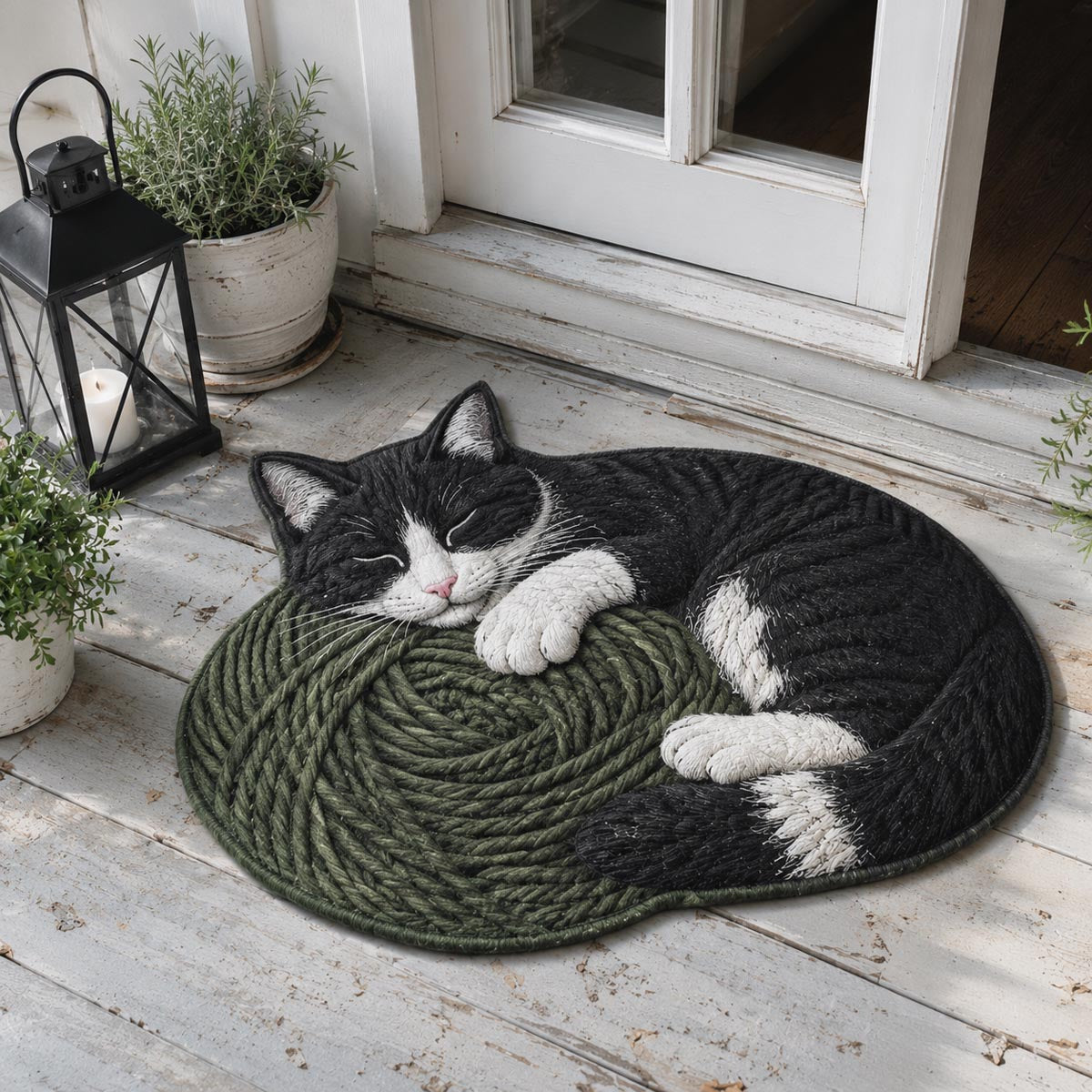 Personalized Cat-Shaped Doormat NCU0QN100