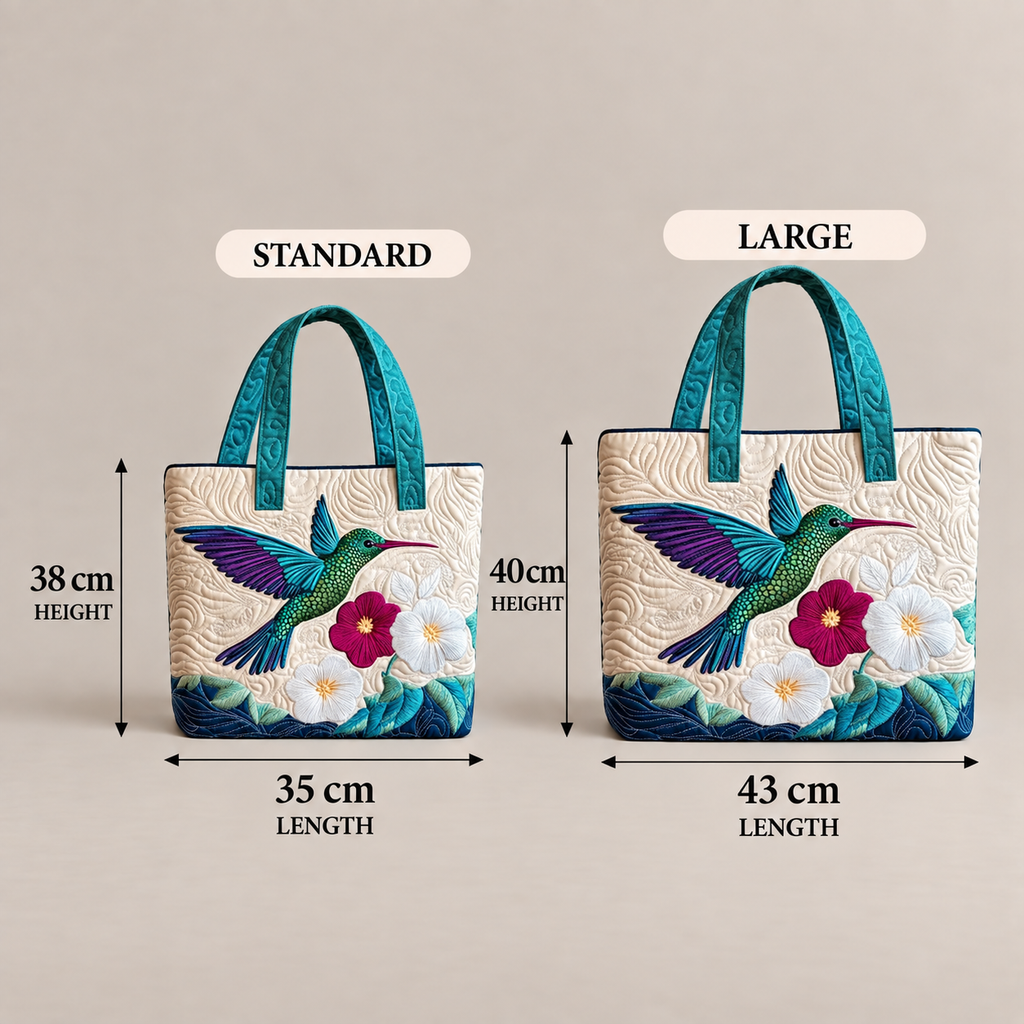 Handcrafted Bag | Hummingbird and Flowers