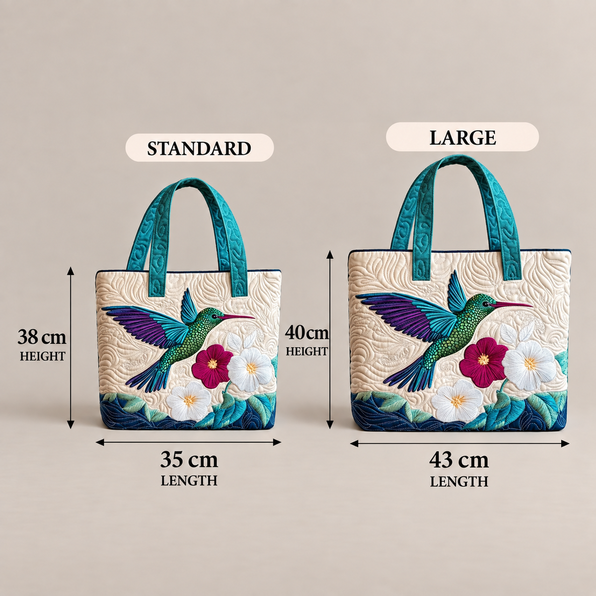 Handcrafted Bag | Hummingbird and Flowers