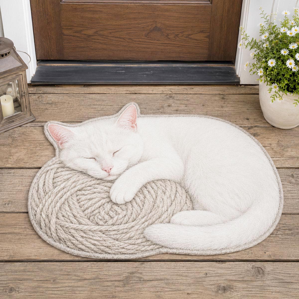 Personalized Cat-Shaped Doormat NCU0QN100