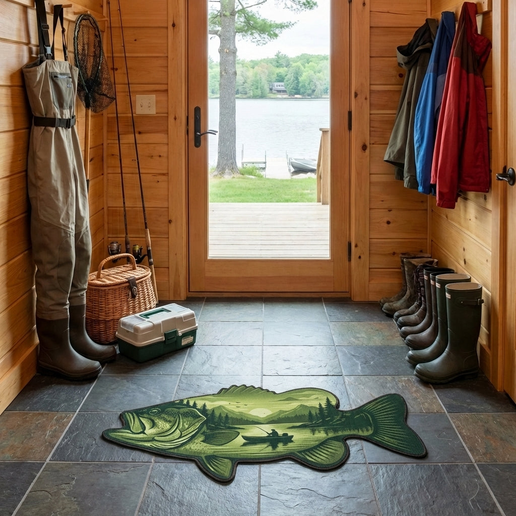 Custom Lake Bass Shaped Doormat - NCU0NTV1018