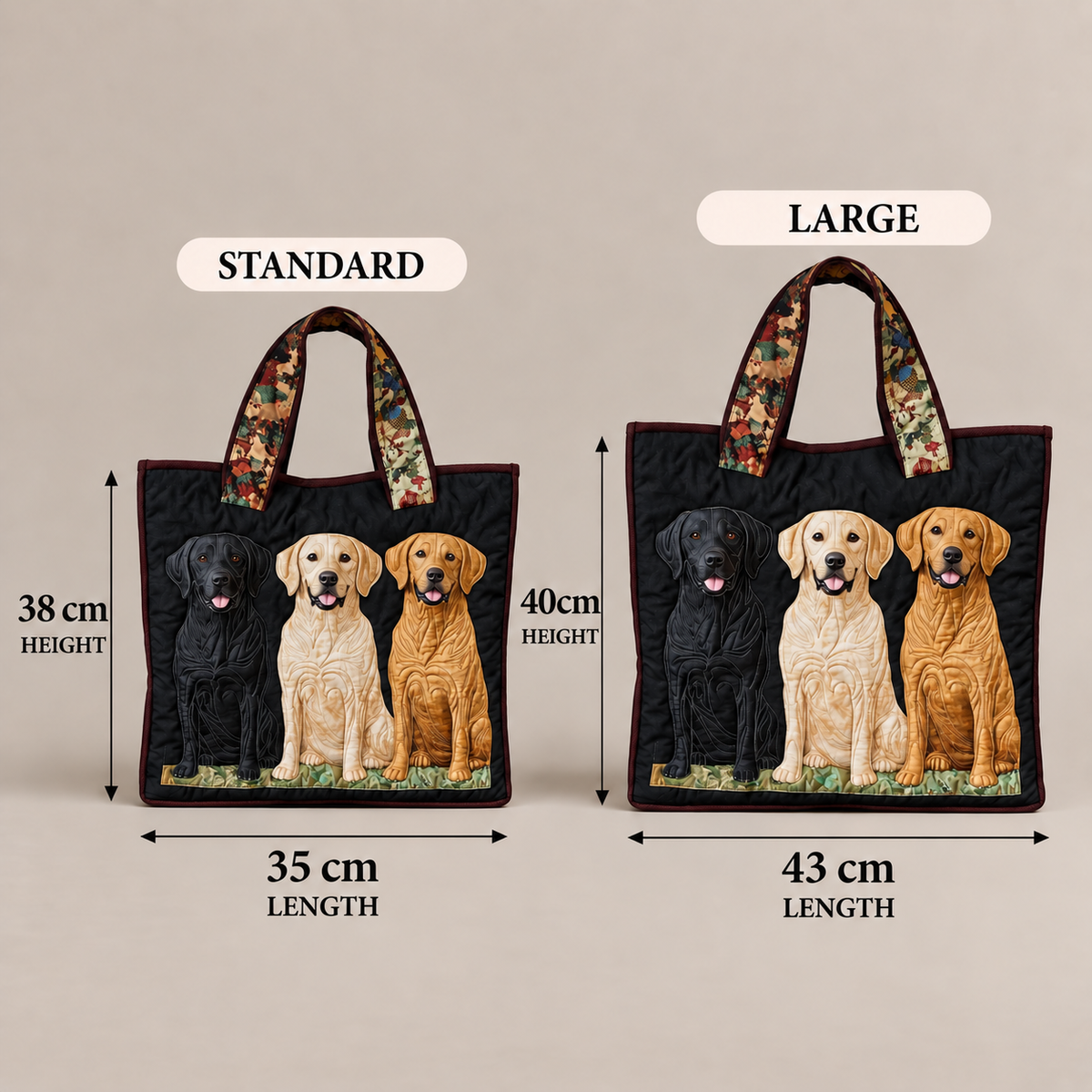 Handcrafted Bag | Three Labradors