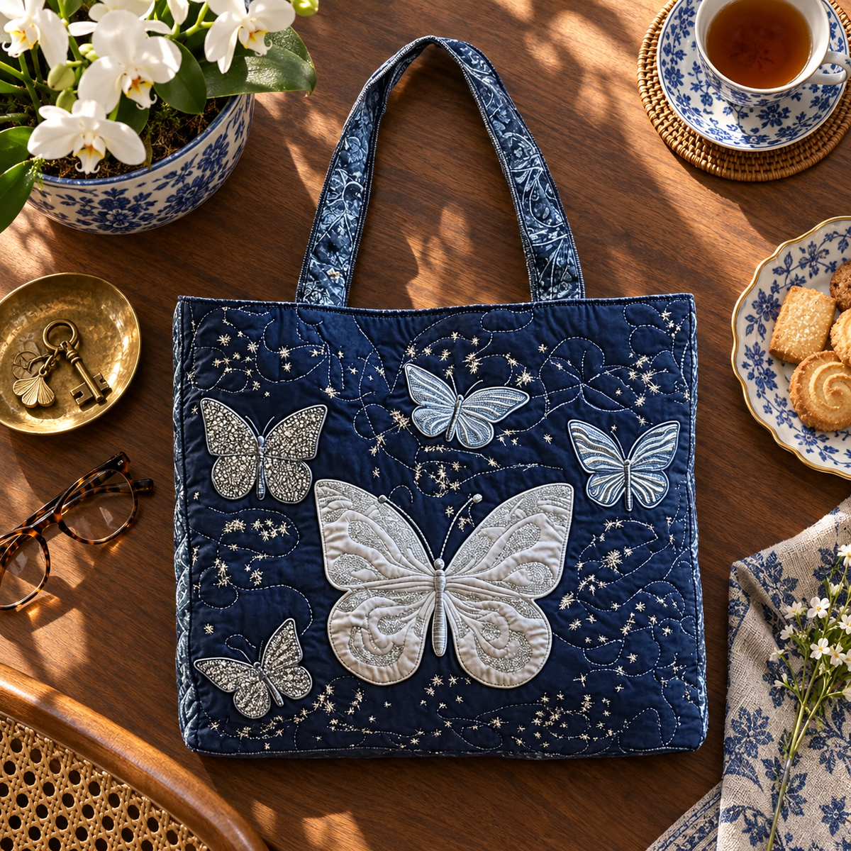 Handcrafted Bag | Silver Butterfly