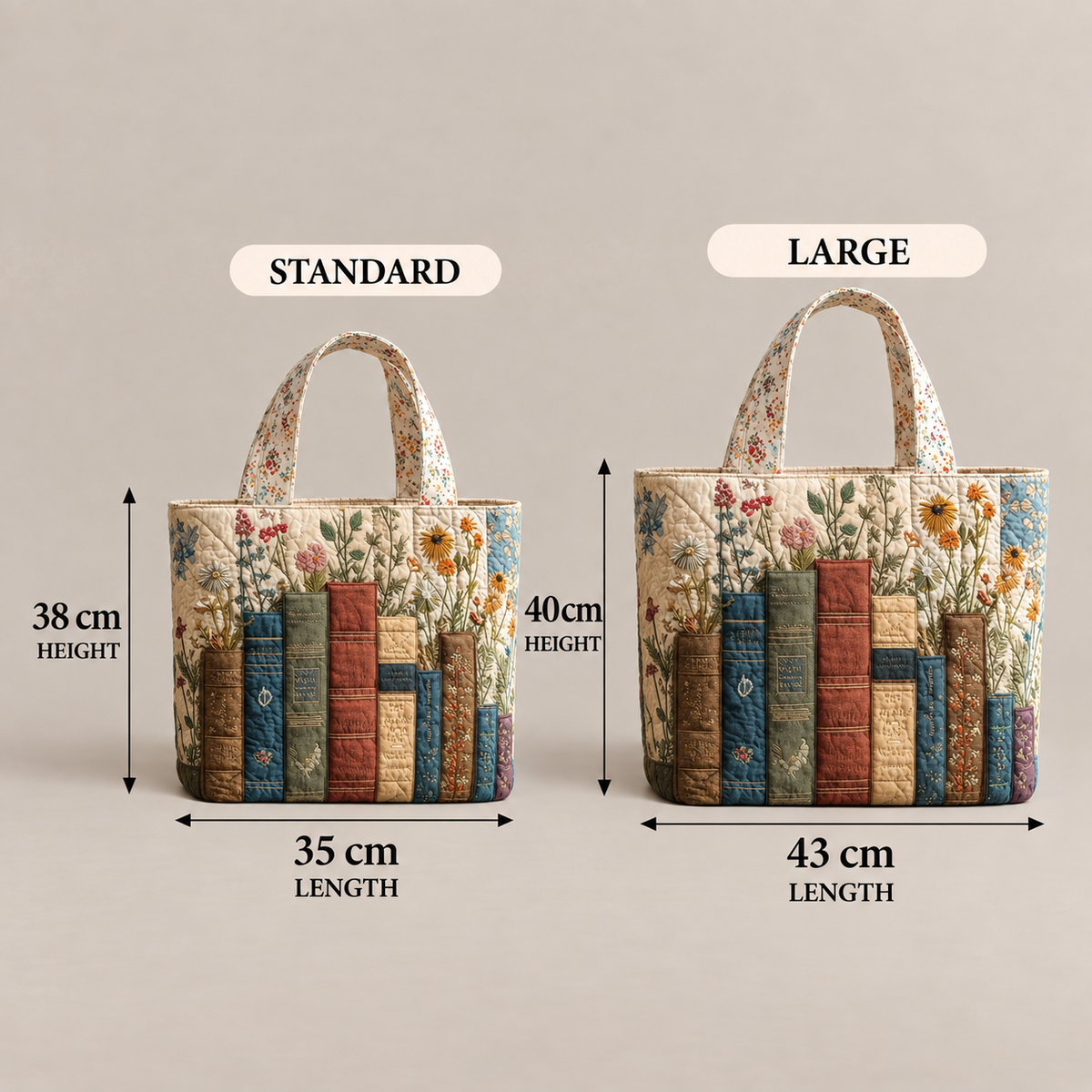 Handcrafted Bag | Books and Flowers