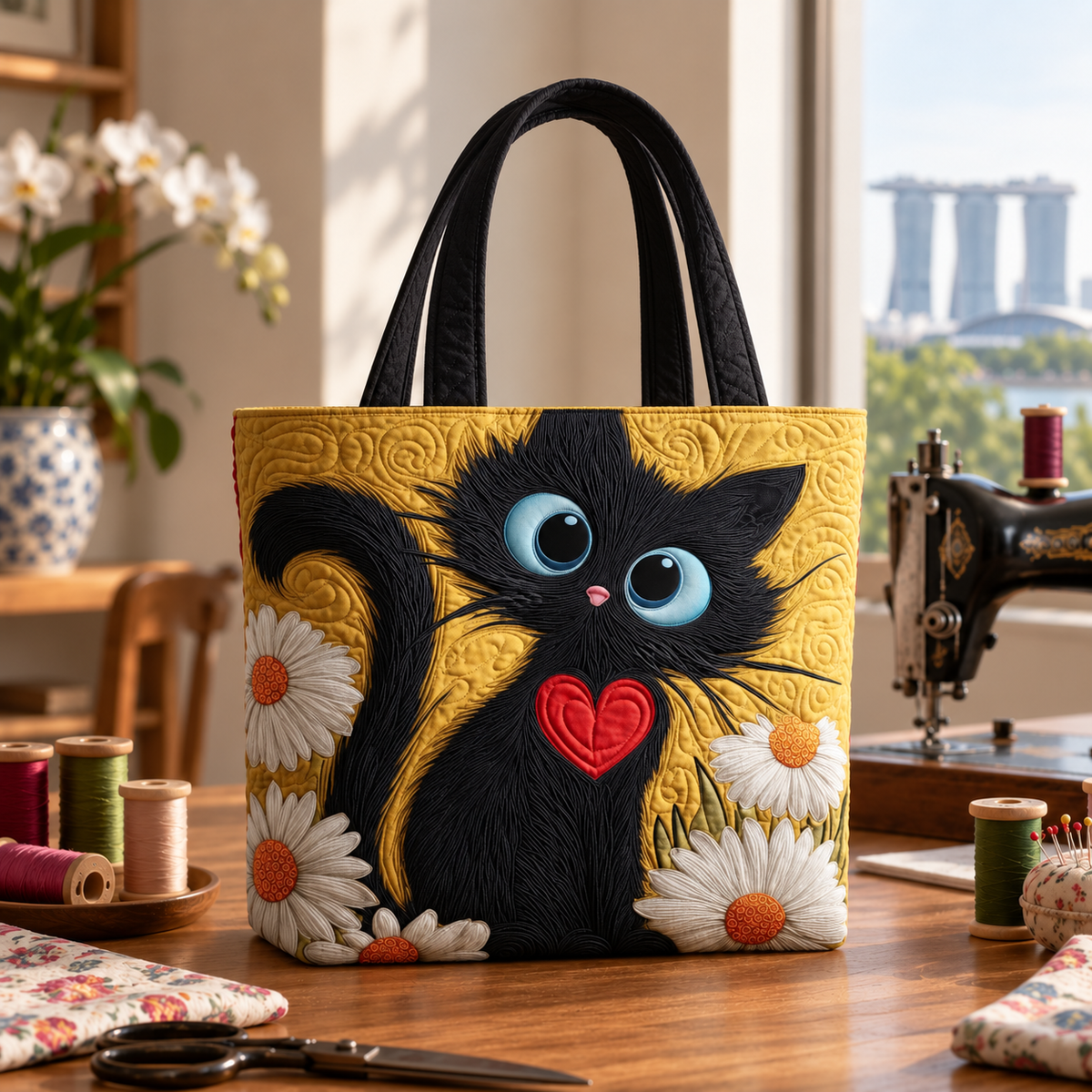 Handcrafted Bag | The Black Cat and the Seven Owls