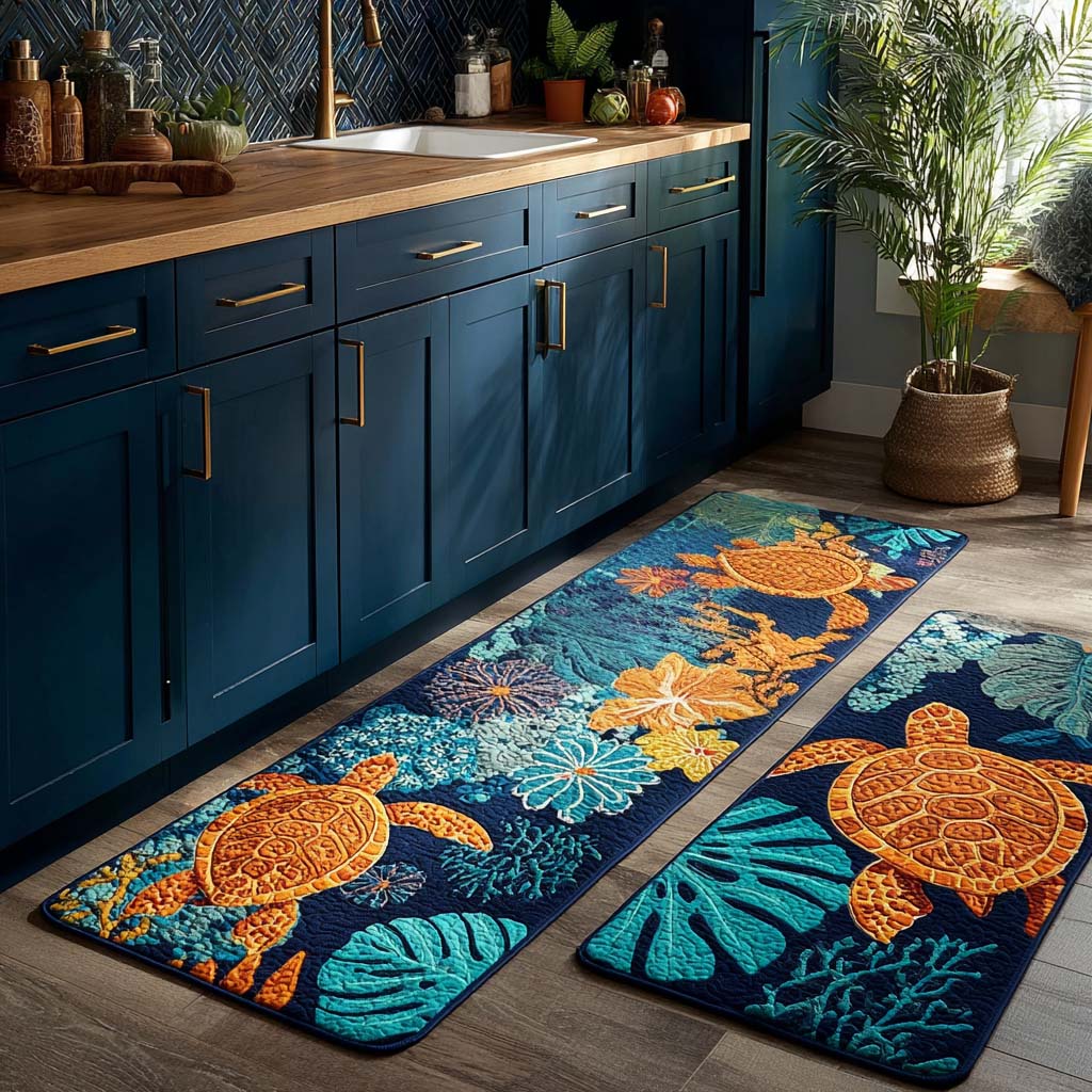 Marine Life Non-Slip Kitchen Rug – Model NCU0NT11120