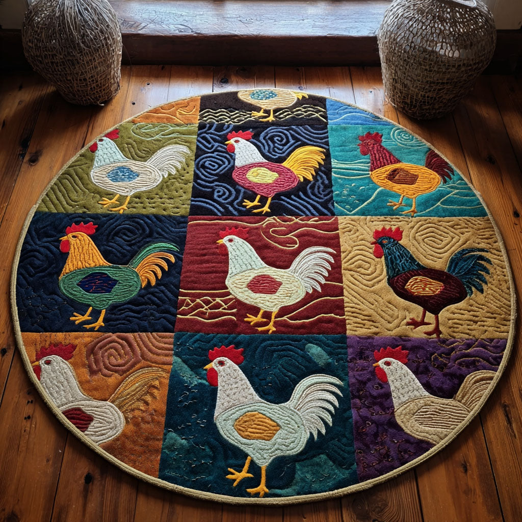 Colorful Round Barnyard Brights Carpet - NCU0PT9860