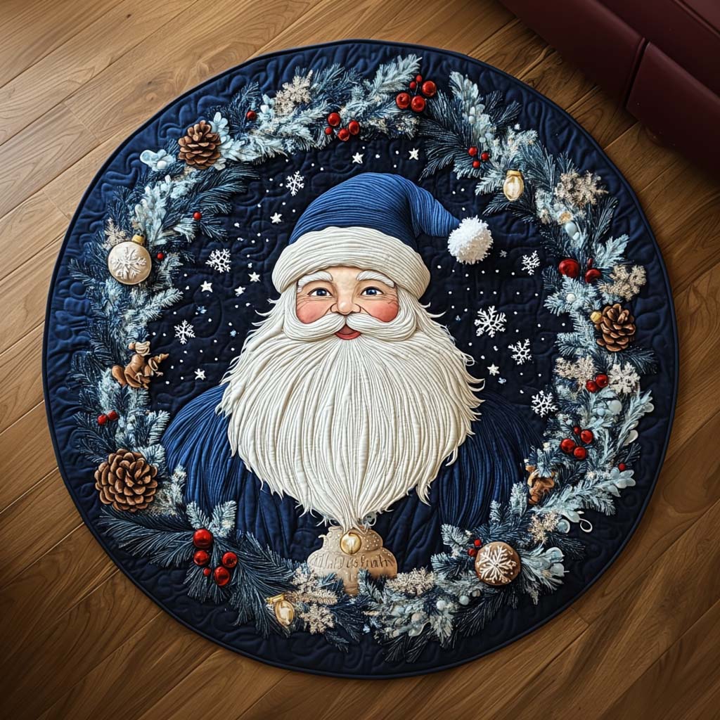 Round Carpet with Blue Santa Charm - NCU0NT10733