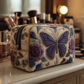 Butterfly Bloom Quilted Makeup Bag
