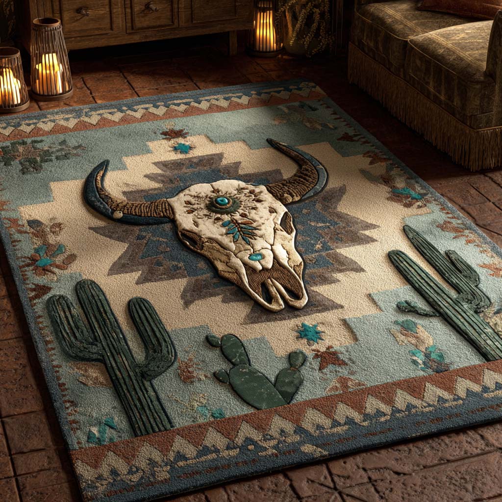 Cactus Range Longhorn Area Rug - Model NCU0NXD1216