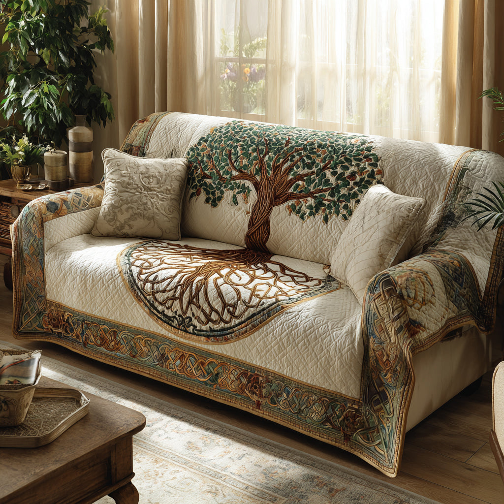 Circle of Life Quilted Sofa Protector