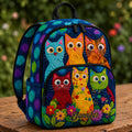 Quilted Backpack with Fantastic Felines Design - Model TP08