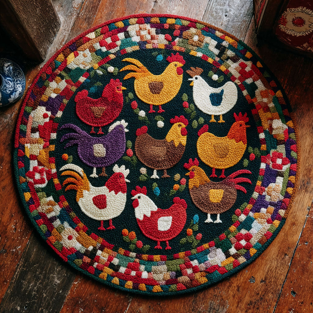 Joyful Feathers Round Area Rug NCU0PT9863