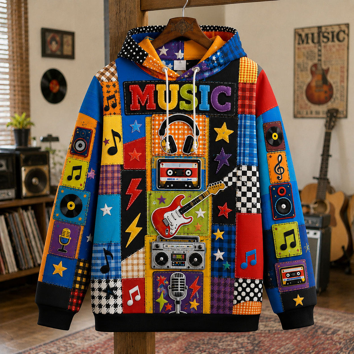 Music Patchwork Vibes Hoodie