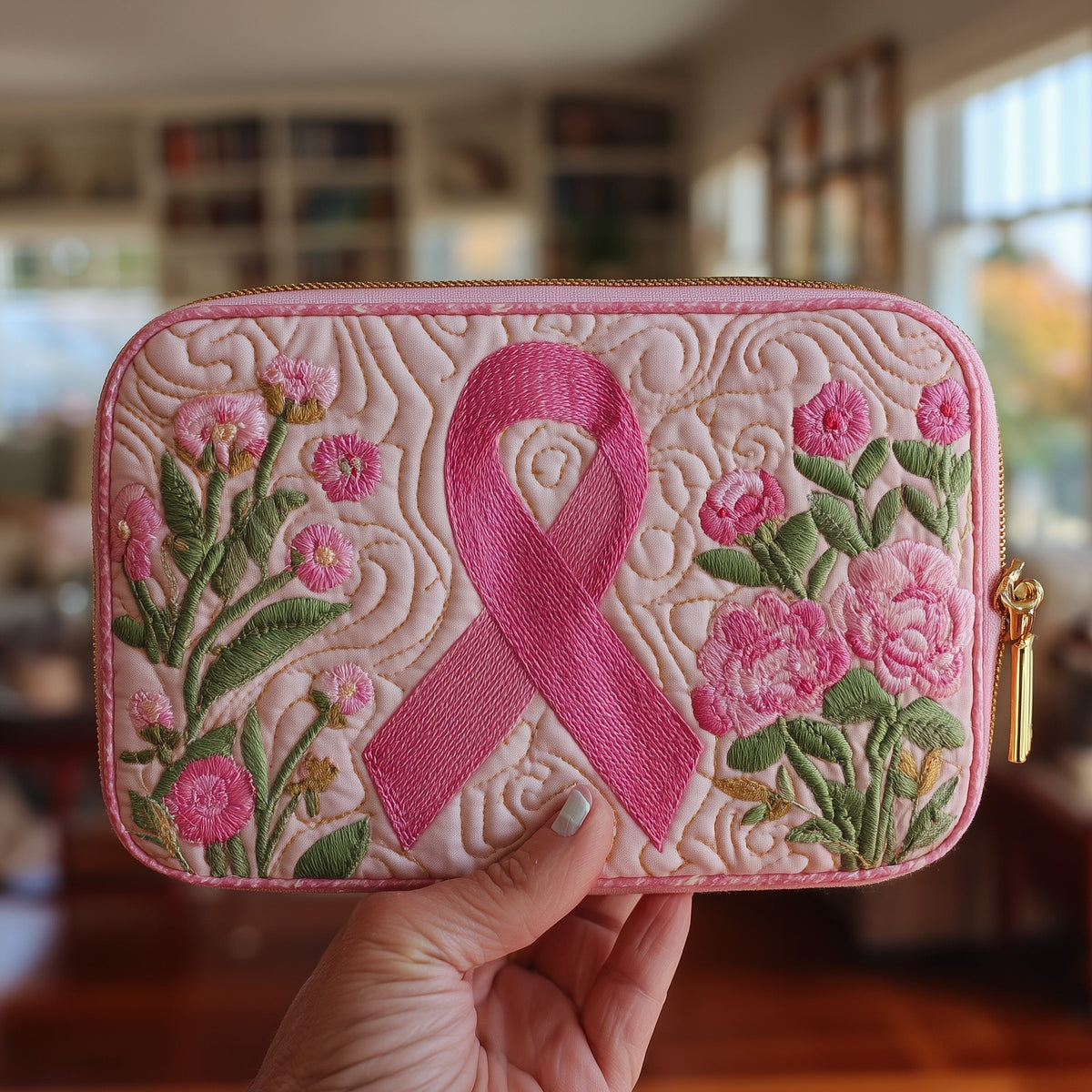 Breast Cancer Ribbon Quilted Purse GFTONT1679