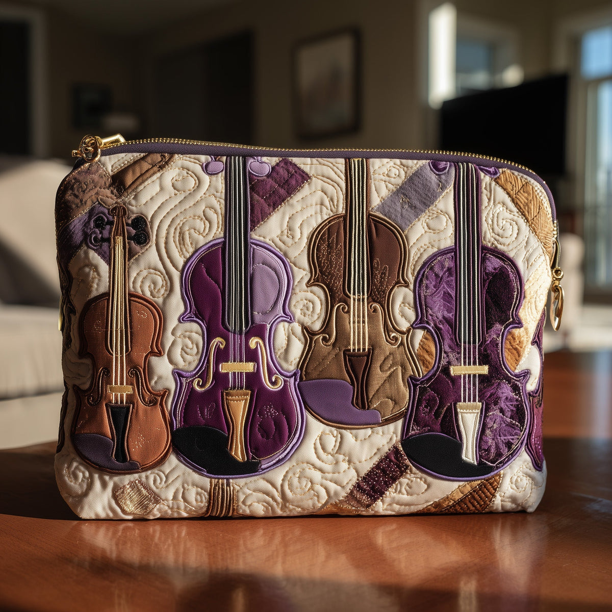 Elegant Violin Quilted Purse GFTOTL4080