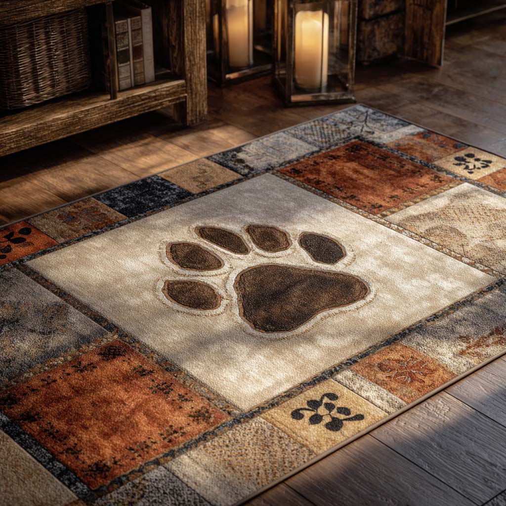 Heritage Paw Print Area Rug - Model NCU0NXD1276