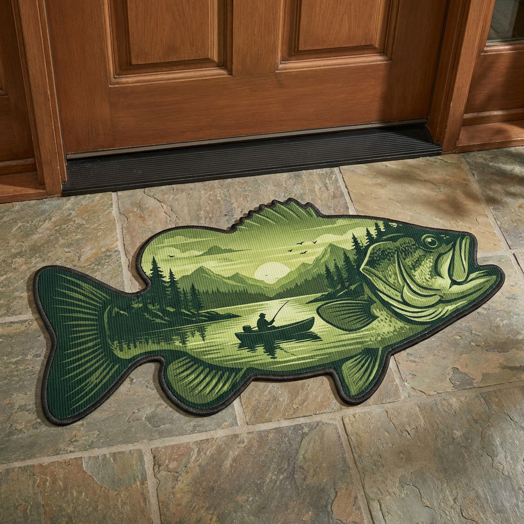 Custom Lake Bass Shaped Doormat - NCU0NTV1018