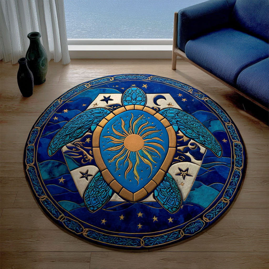 Midnight Current Round Area Rug - Model NCU0PT9873