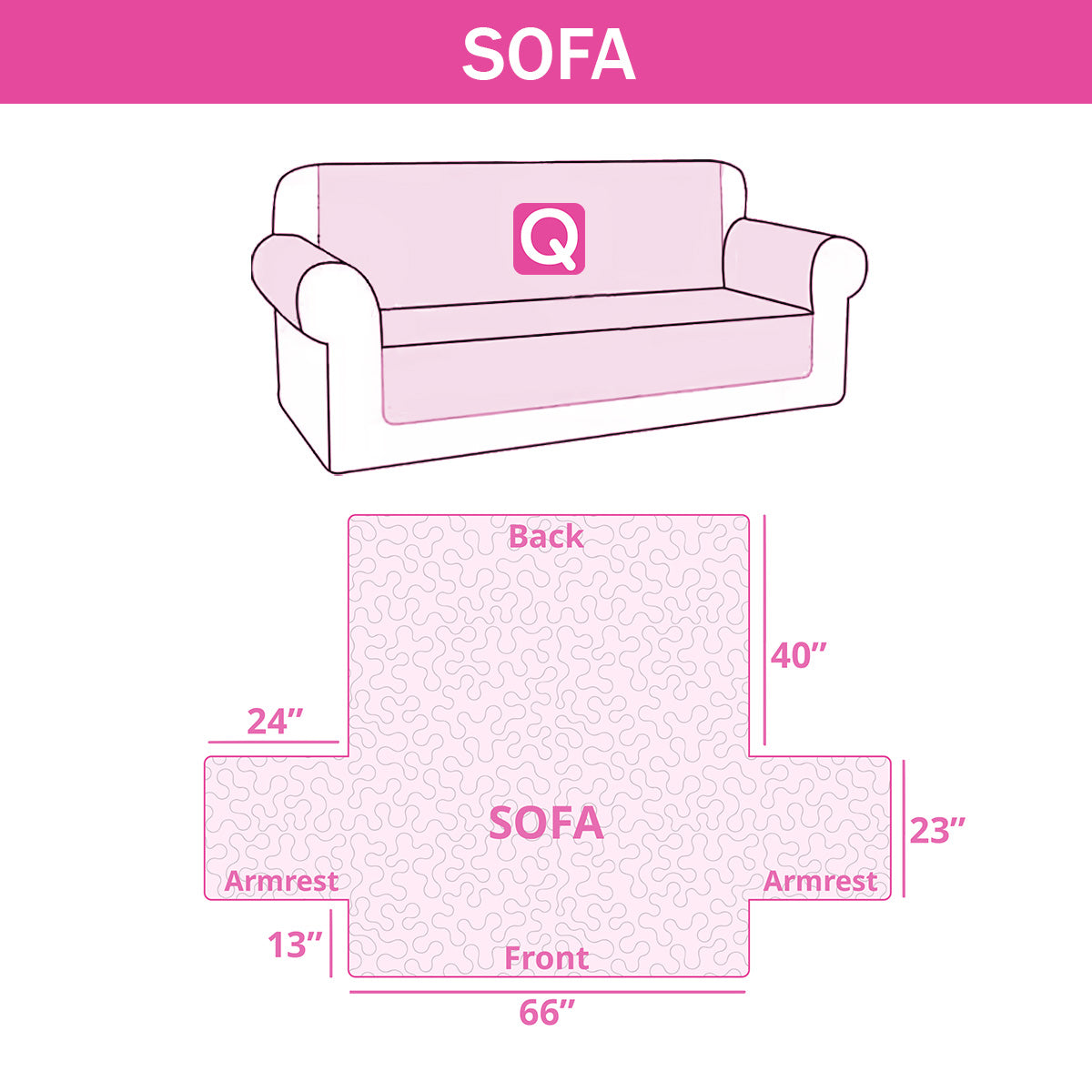 Quilted Blue Meadow Sofa Cover