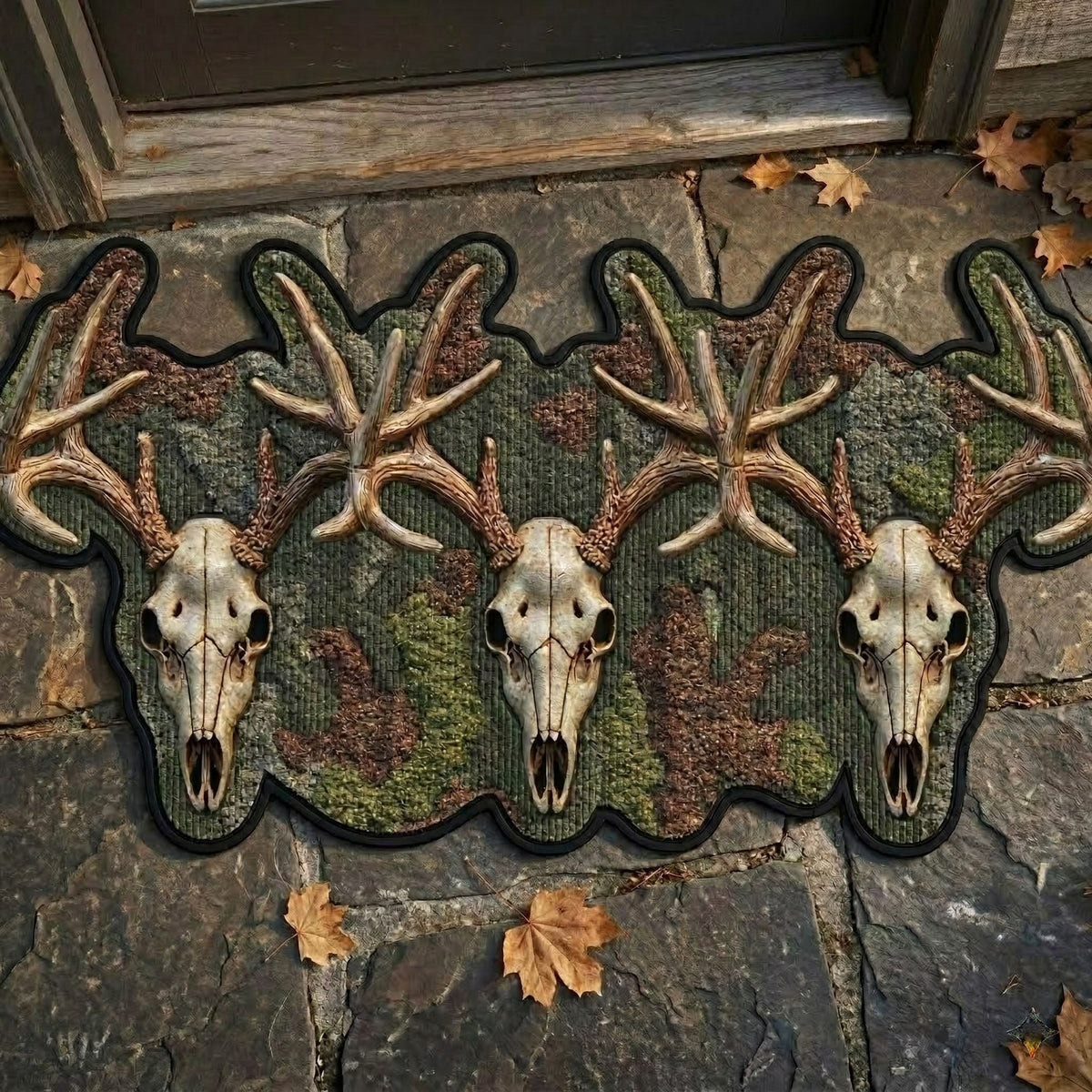 Custom Rustic Antler Shaped Doormat - NCU0NNT3080
