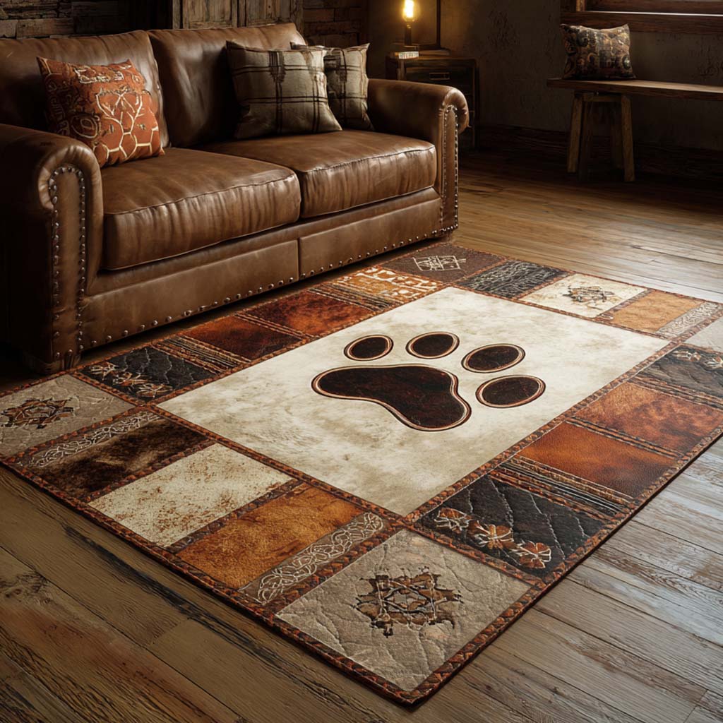 Rustic Paw Print Area Rug - NCU0NXD1269