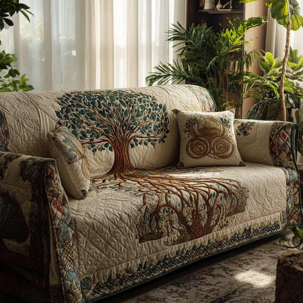 Seasons of Life Quilted Sofa Protector