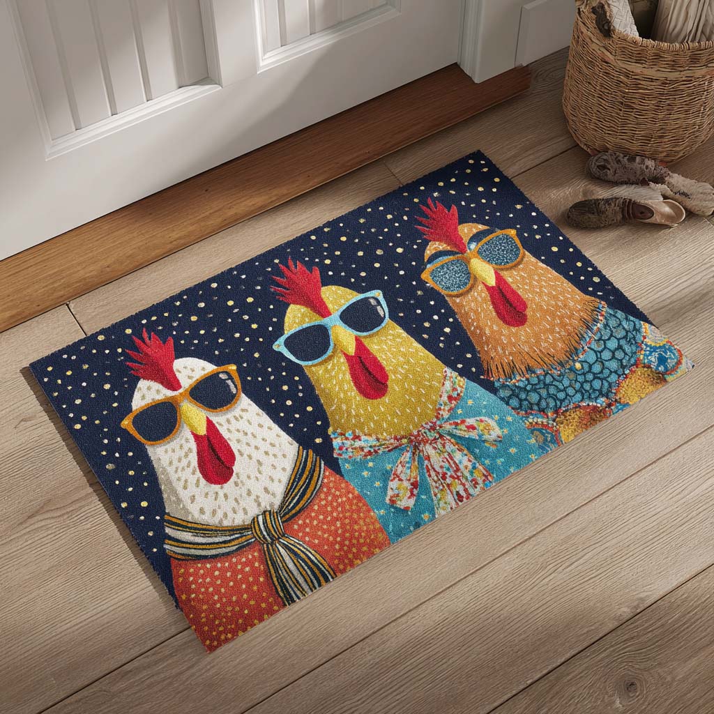 Sunny Cluckers Welcome Mat NCU0XD1069
