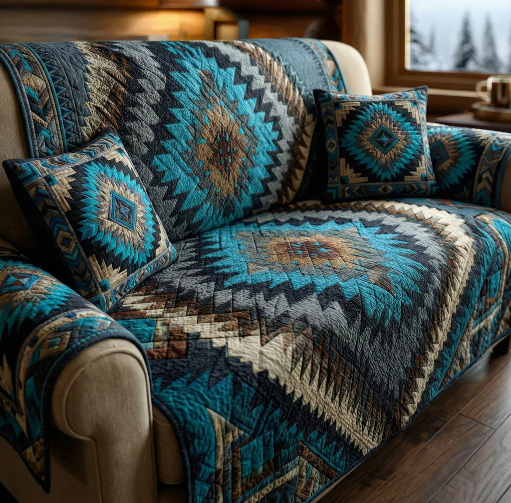 Turquoise Mesa Quilted Sofa Protector