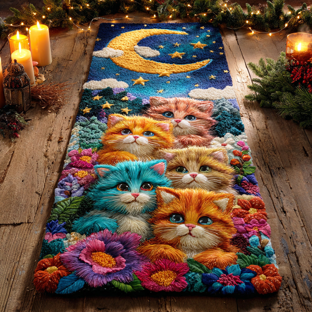 Whiskers in Bloom Decorative Runner Rug NCU0TD1339