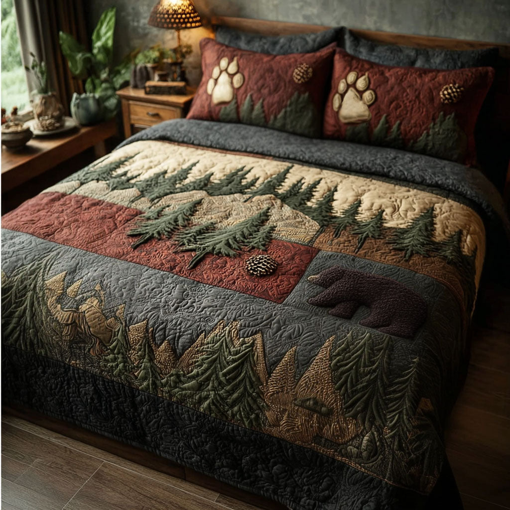 Woodland Echo | 3-Piece Quilted Bedding Set