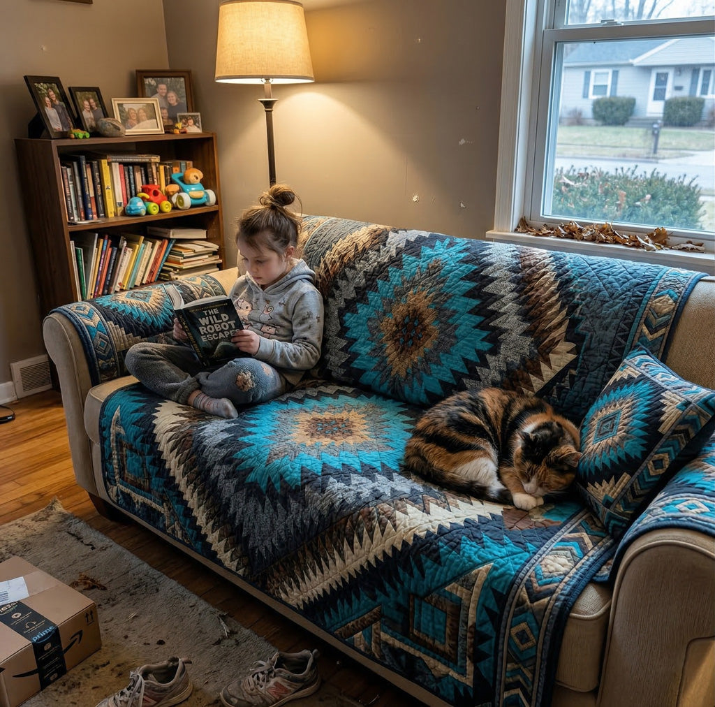 Turquoise Mesa Quilted Sofa Protector