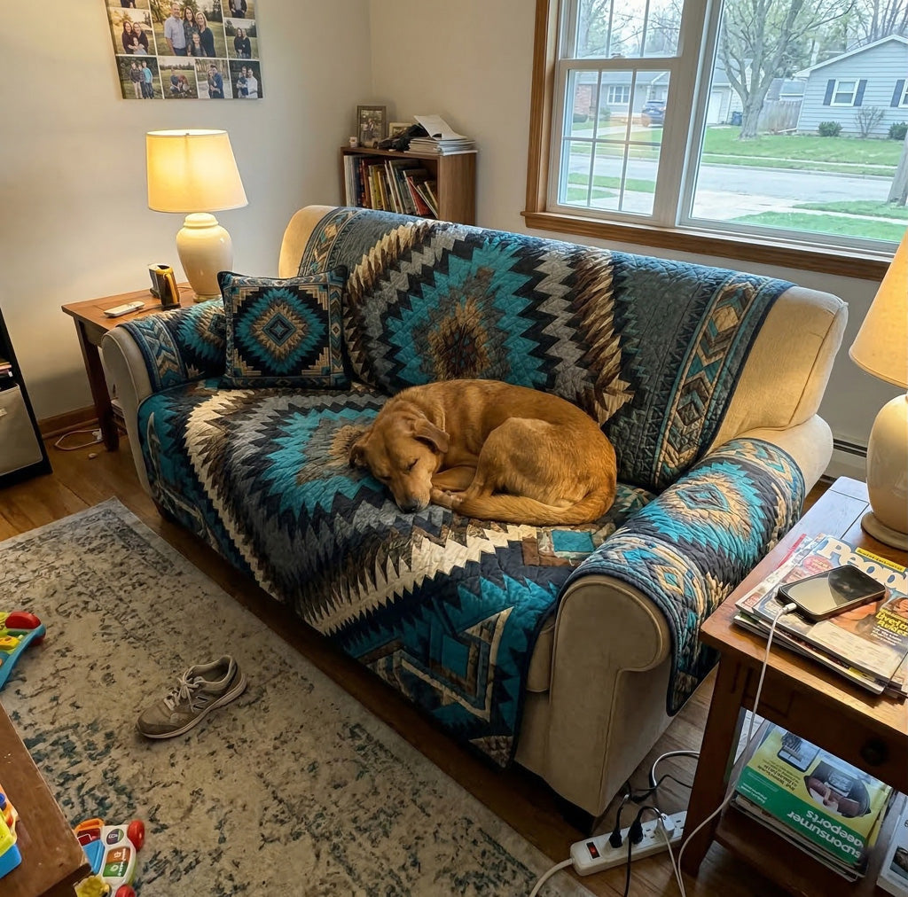 Turquoise Mesa Quilted Sofa Protector